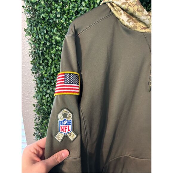 Nike X Raiders NFL Salute To Service Green Hoodie Sz Medium - Picture 2 of 5